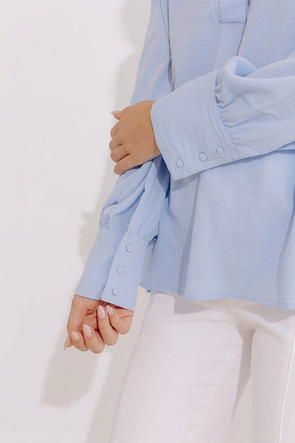 Charleston Getaway Shift Top in Sky Blue