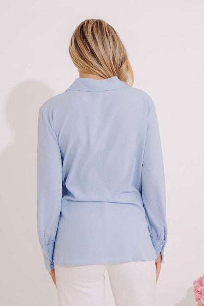 Charleston Getaway Shift Top in Sky Blue