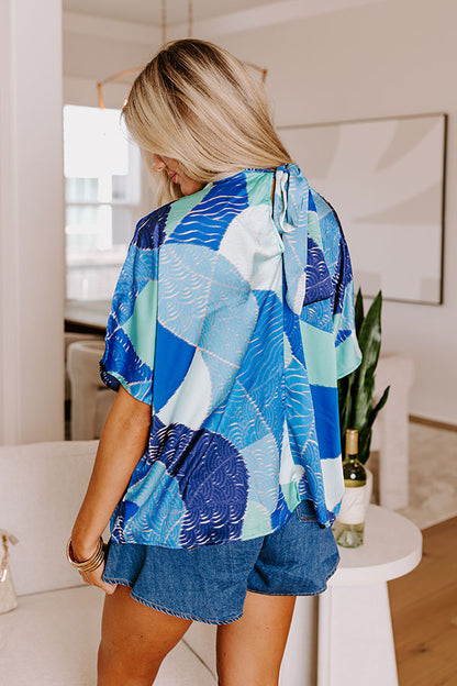 Date Night In Venice Shift Top in Royal Blue