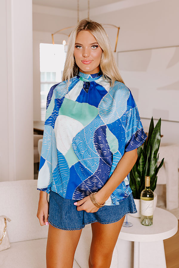 Date Night In Venice Shift Top in Royal Blue