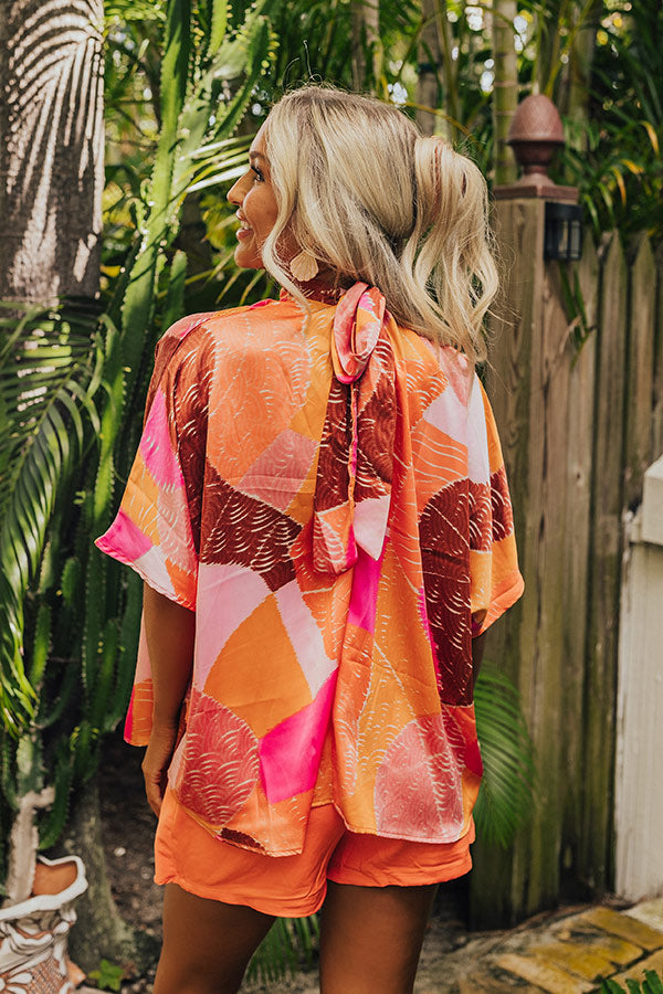 Date Night In Venice Shift Top in Orange