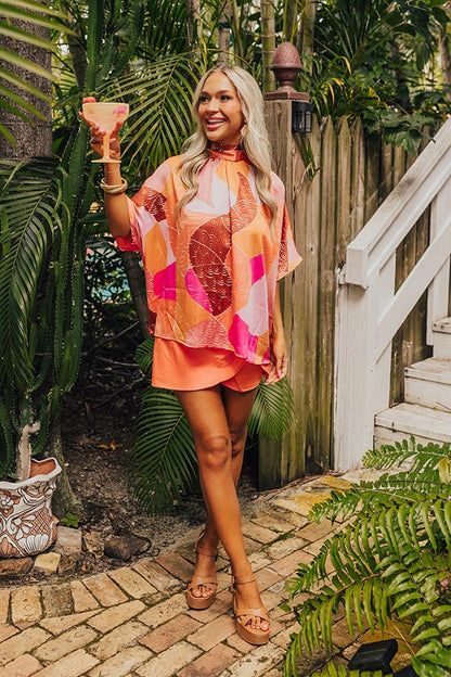 Date Night In Venice Shift Top in Orange