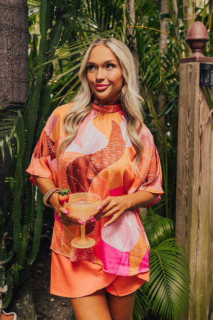 Date Night In Venice Shift Top in Orange