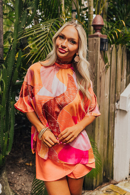 Date Night In Venice Shift Top in Orange
