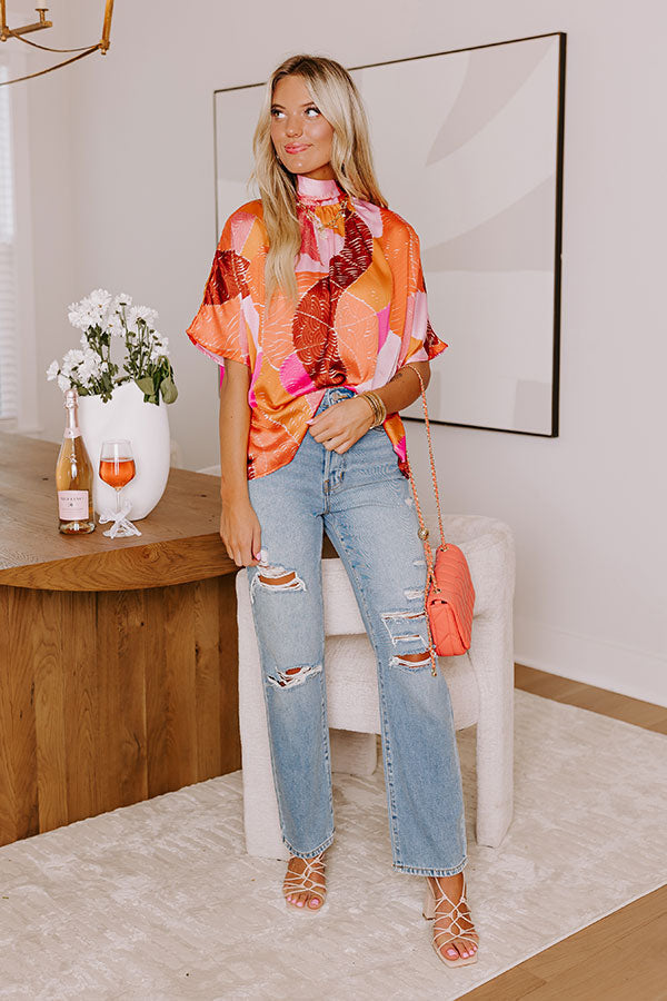 Date Night In Venice Shift Top in Orange