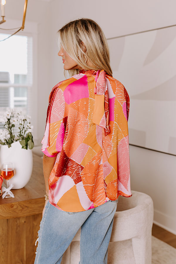 Date Night In Venice Shift Top in Orange