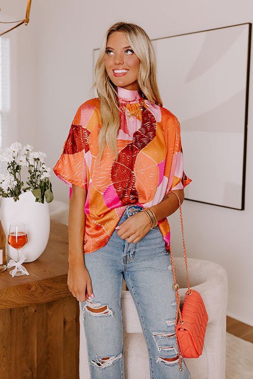 Date Night In Venice Shift Top in Orange