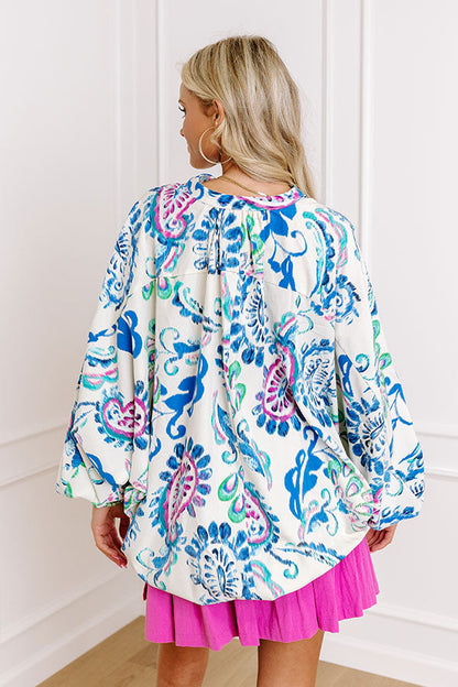 Cocktail Hour Floral Bodysuit in Blue