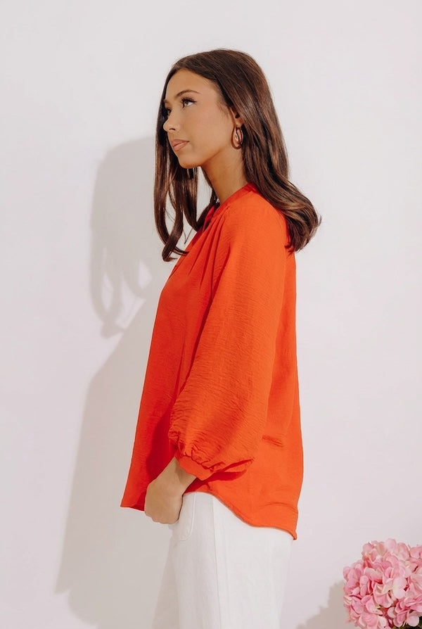 Casual Moment Shift Top in Tangerine