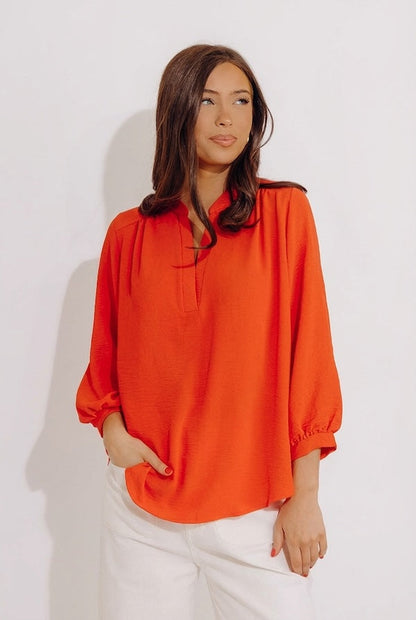 Casual Moment Shift Top in Tangerine