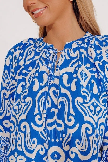 Santorini Season Shift Top in Ocean Blue