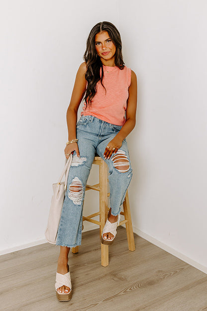 Take A Cruise Knit Top in Light Coral