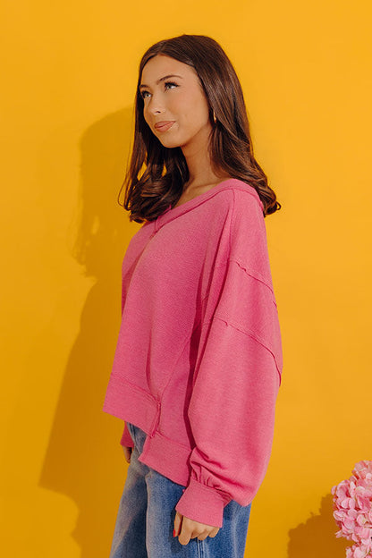 Springtime Sips Waffle Knit Top