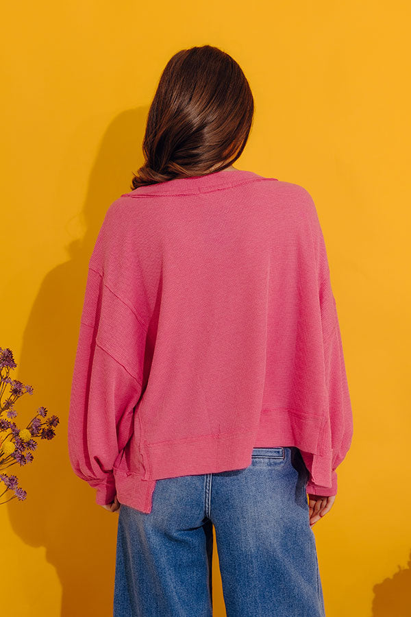 Springtime Sips Waffle Knit Top