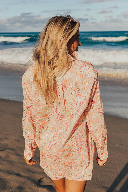 Summer Mirage Eyelet Button Up