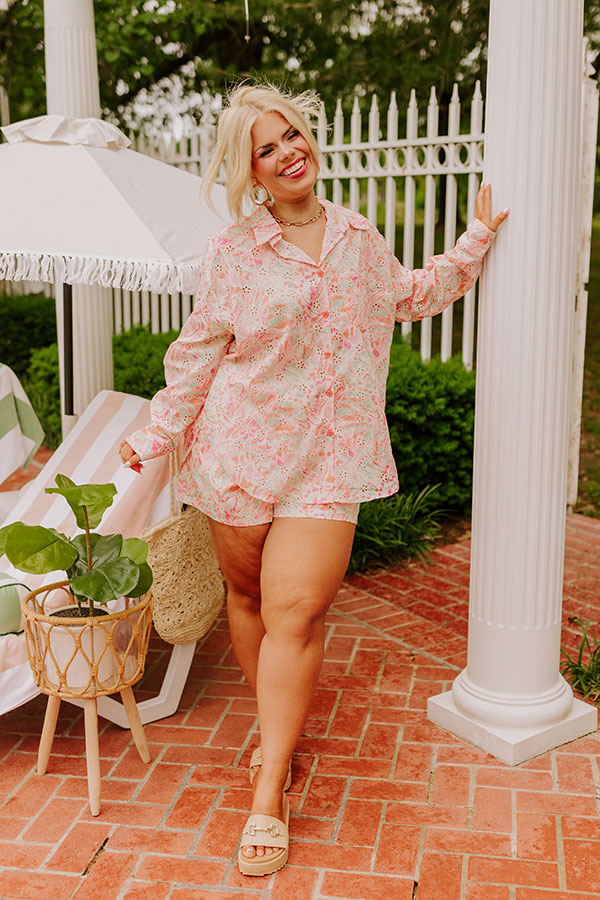 Summer Mirage Eyelet Button Up Curves