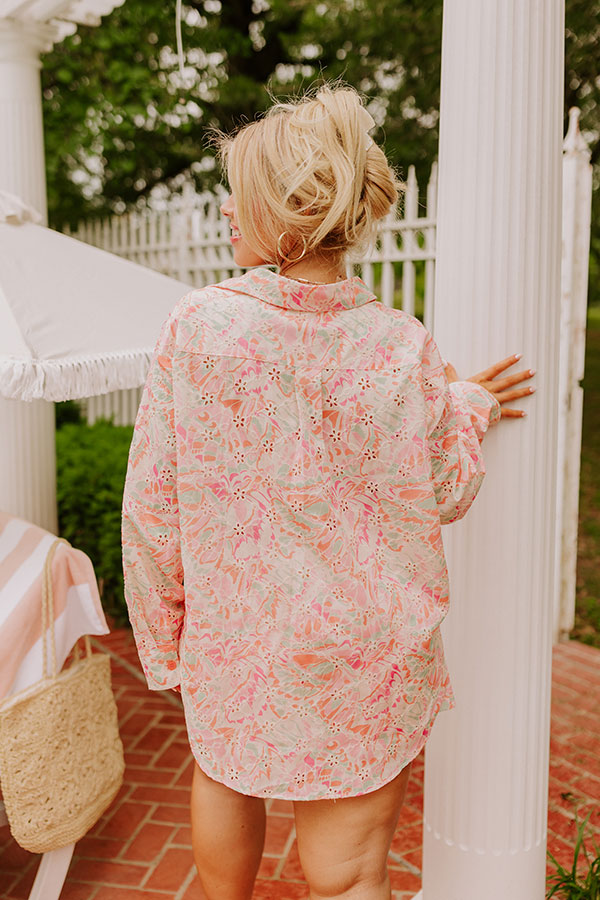 Summer Mirage Eyelet Button Up Curves