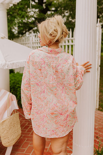 Summer Mirage Eyelet Button Up Curves