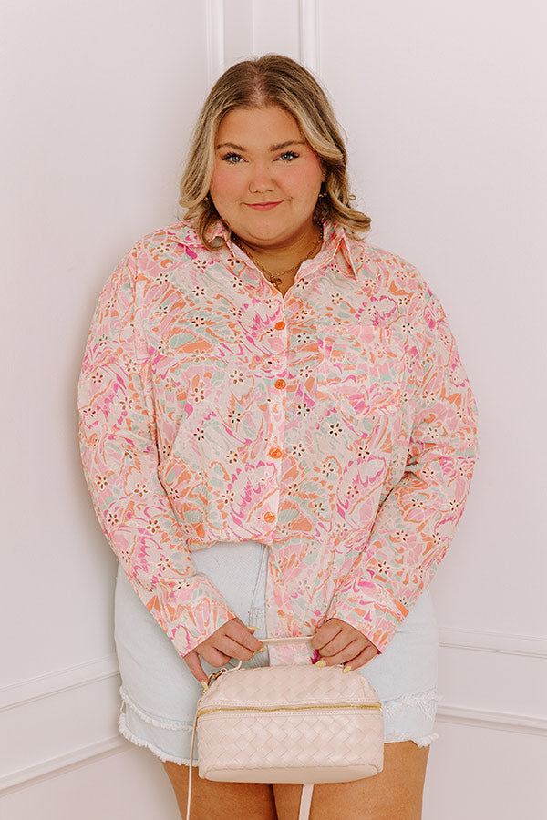 Summer Mirage Eyelet Button Up Curves