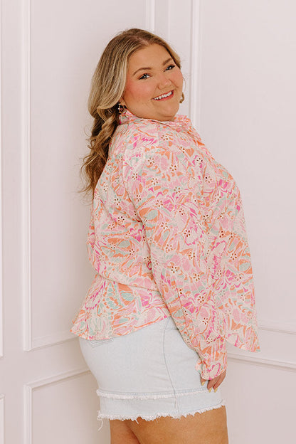 Summer Mirage Eyelet Button Up Curves
