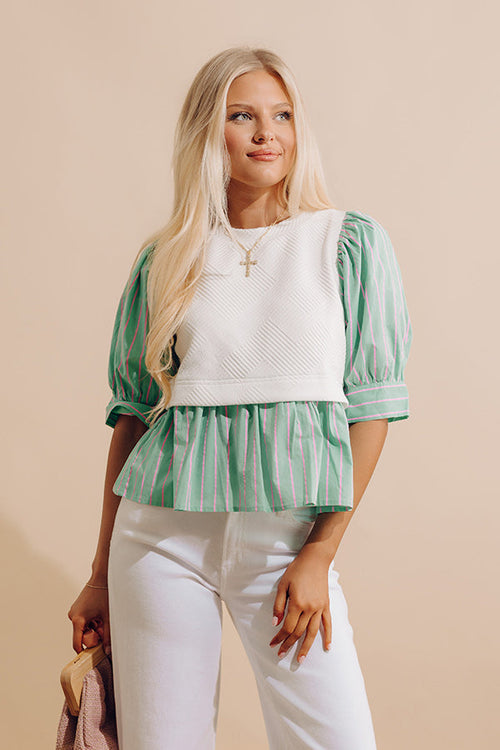 Gather The Courage Top In Ocean Wave