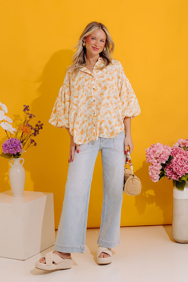 Mystic Waterfalls Shift Top In Orange