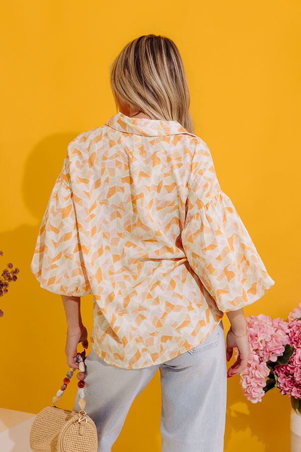 Mystic Waterfalls Shift Top In Orange