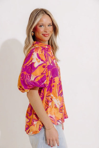 Traveling The Horizon Floral Top