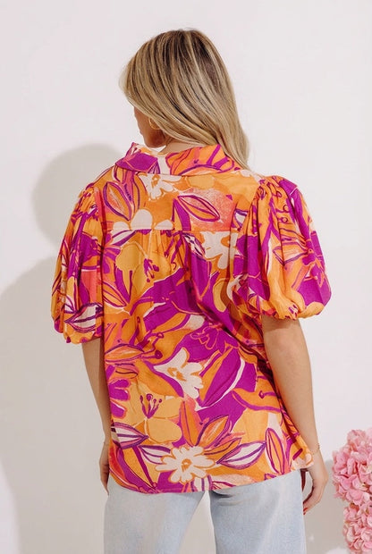 Traveling The Horizon Floral Top
