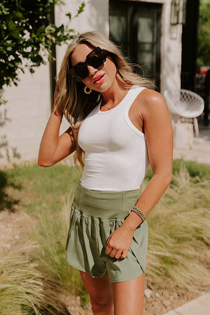 Not Your Basic Ribbed Top In White