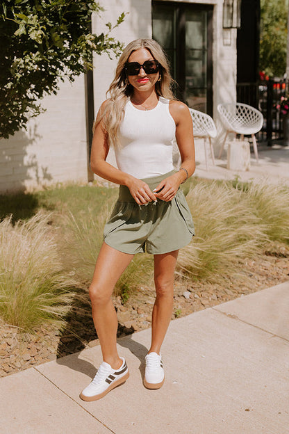 Not Your Basic Ribbed Top In White