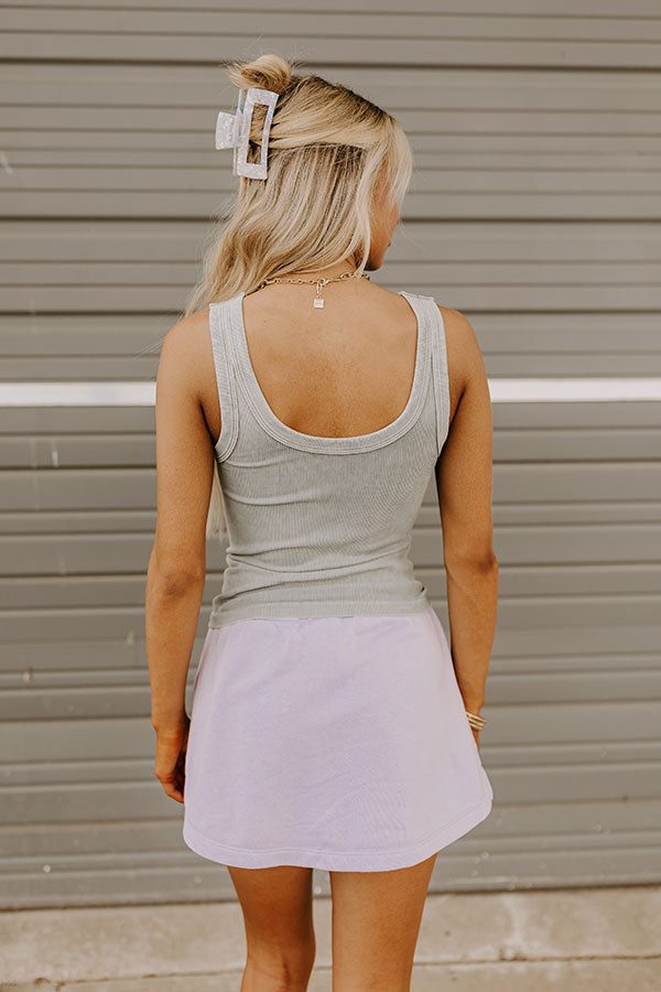 Summer Basic Ribbed Reversible Tank in Grey