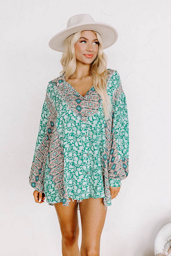 Tucson Brunch Button Up in Green