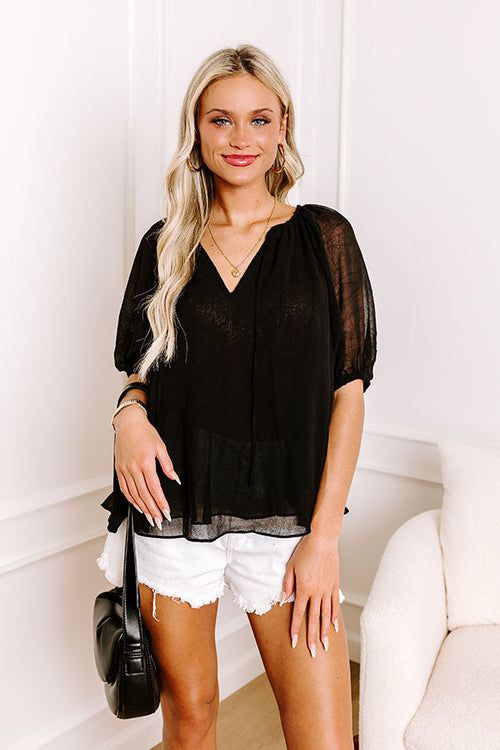 Midtown Moment Chiffon Shift Top