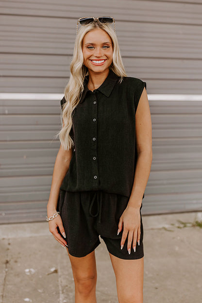 Perfect Match Linen-Blend Button Up