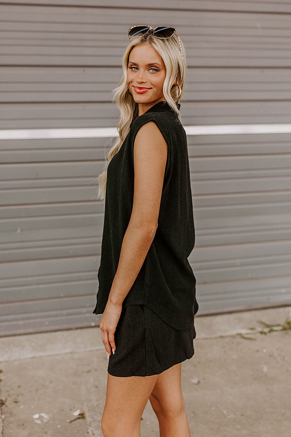Perfect Match Linen-Blend Button Up