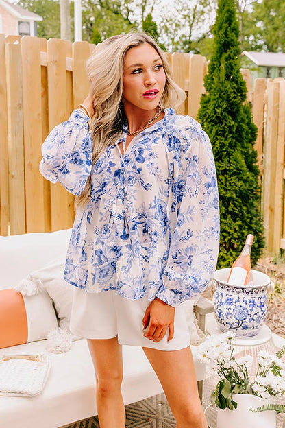 English Tea Garden Floral Shift Top