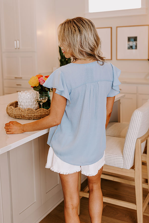 Martini Meetup Shift Top in Airy Blue