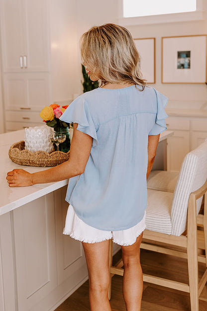 Martini Meetup Shift Top in Airy Blue