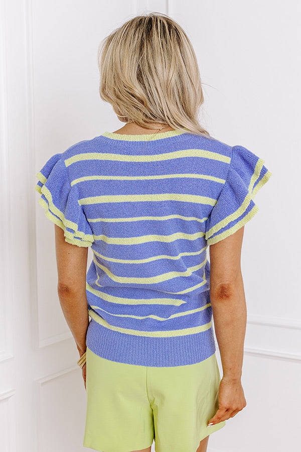 Sweet Charmer Knit Stripe Top in Periwinkle