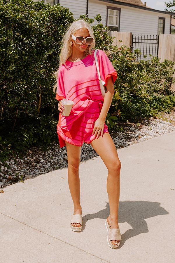 Dockside Cutie Knit Shift Top in Pink