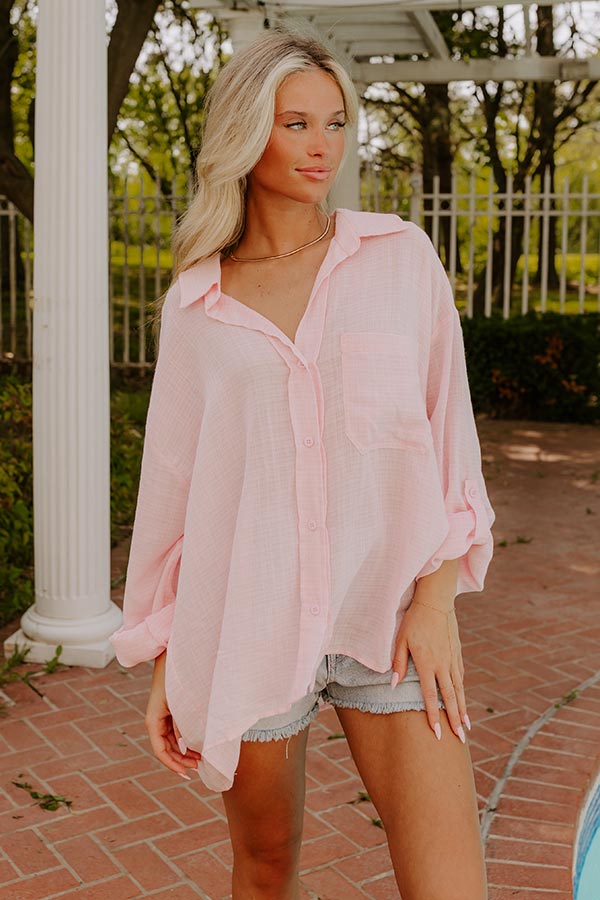 Cafe Meetup Oversized Button Up