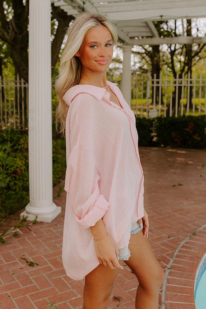 Cafe Meetup Oversized Button Up