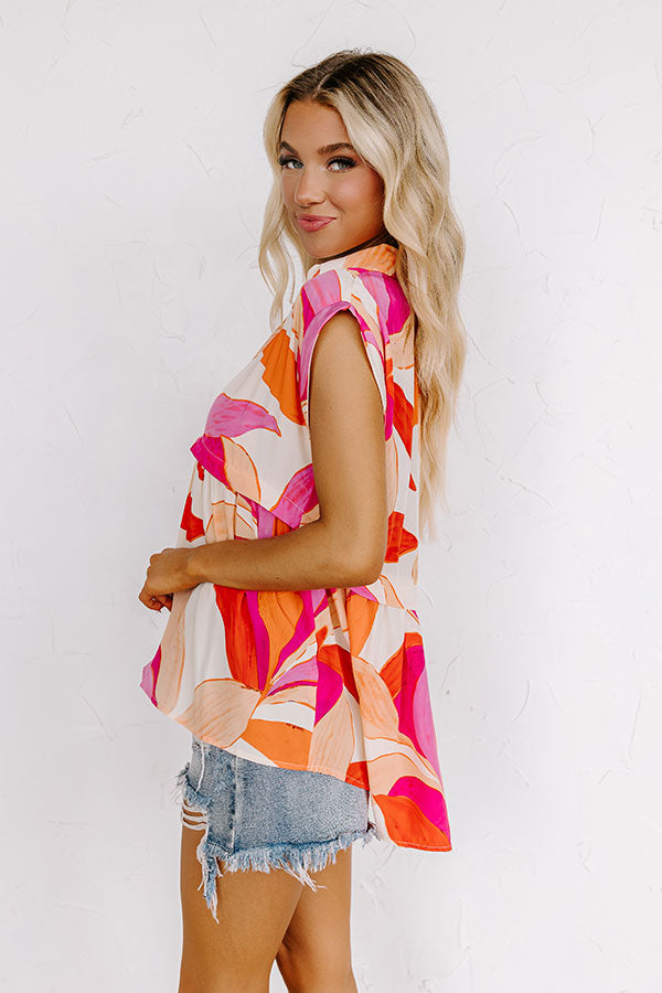 On The Brightside Shift Top in Fuchsia