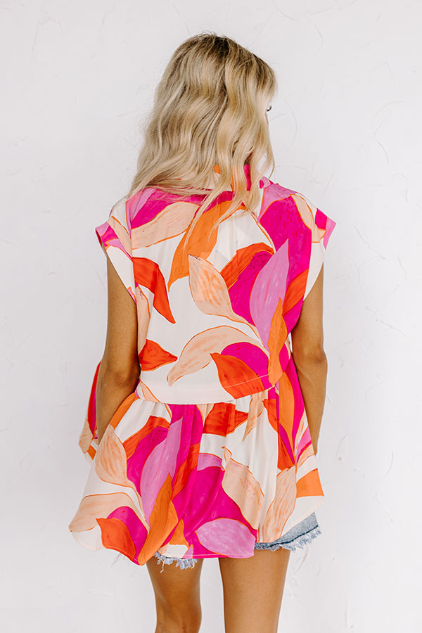 On The Brightside Shift Top in Fuchsia