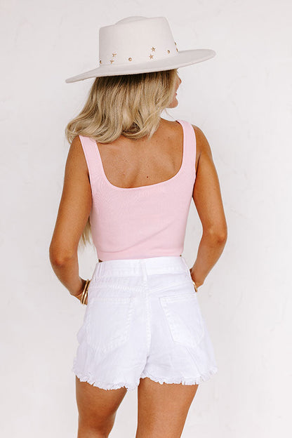 Final Touch Embellished Tank in Pink