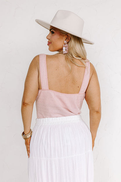 Life Of The Party Knit Bodysuit in Blush Curves