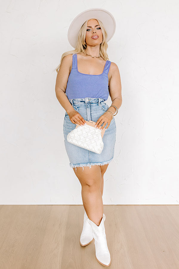 Life Of The Party Knit Bodysuit in Dark Periwinkle Curves