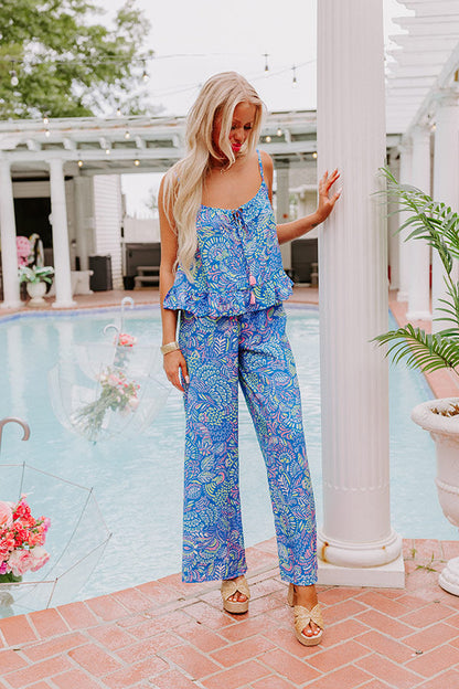 Set For Vacay Tank in Cobalt Blue