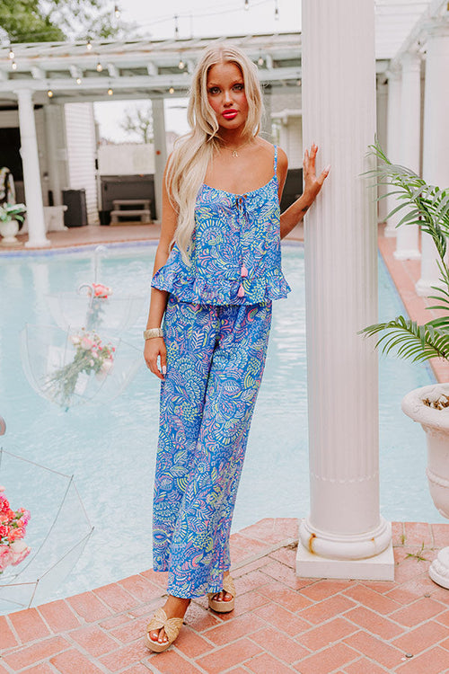 Set For Vacay Tank in Cobalt Blue